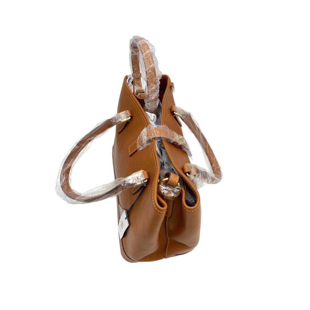 Dooney & Bourke Florentine Leather Perry Satchel Natural - Picture 3 of 4